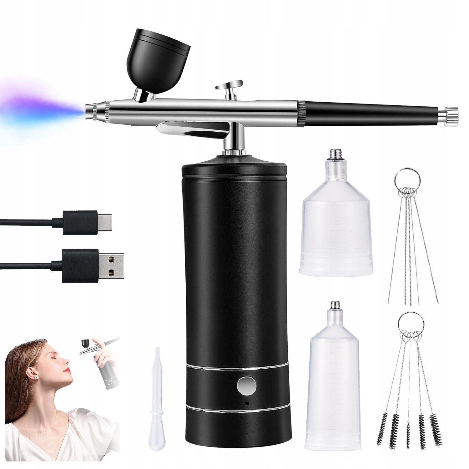 Elektrická Stříkací Pistole Pro Airbrush 0.3 MM S Vestavěnou Baterií 950 Mah