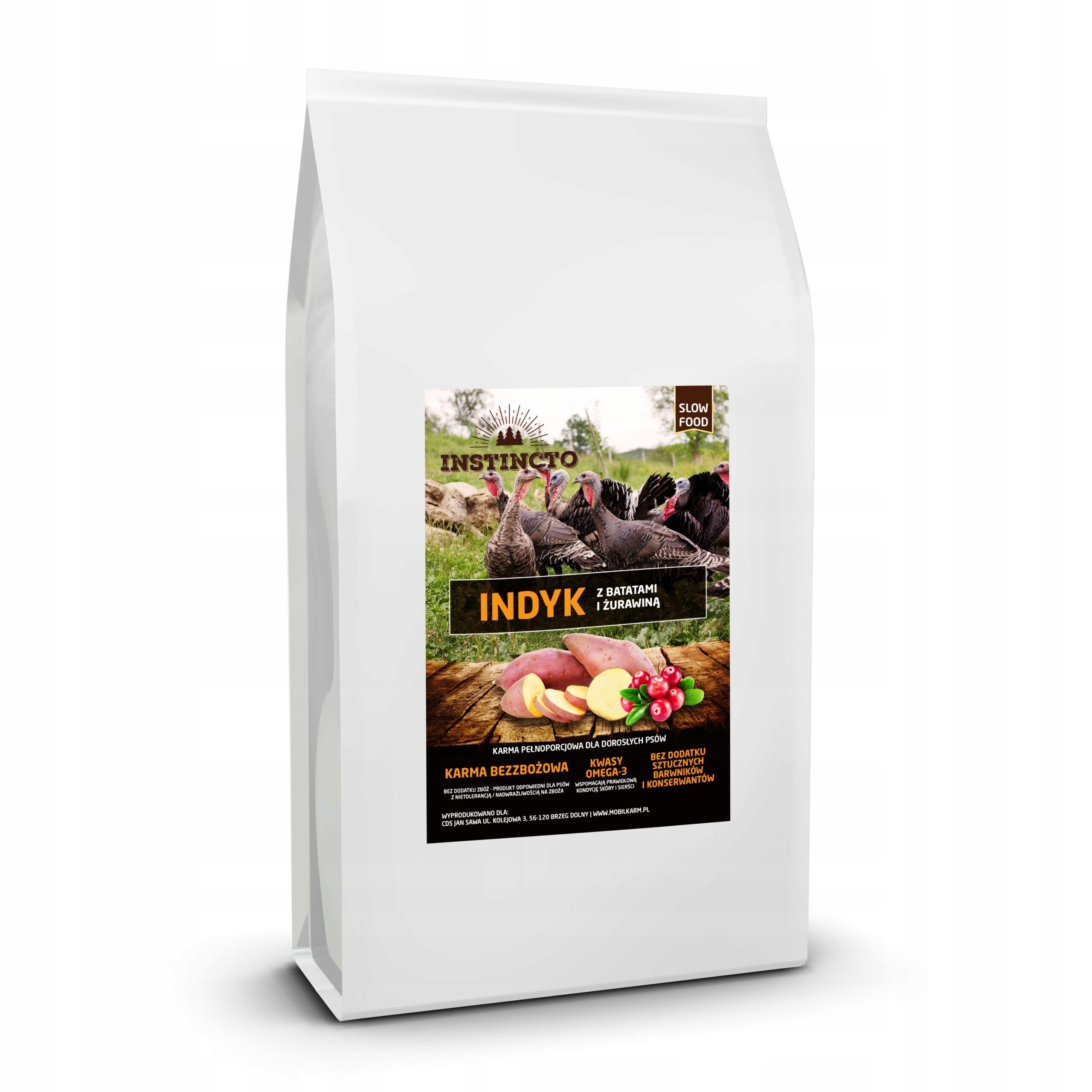 Levně Krmivo suché Instincto Krůta s batáty a brusinkami bez obilovin Pro Psy 2 kg