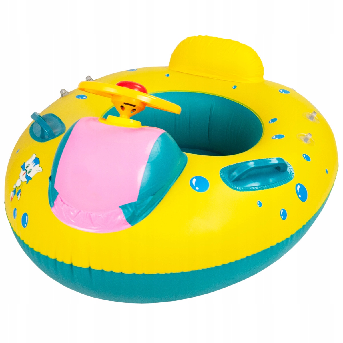 DMUCHANE KOŁO PONTON materac DLA DZIECI Z KIEROWNICĄ DASZKIEM SIEDZISKO Kolor wielokolorowy