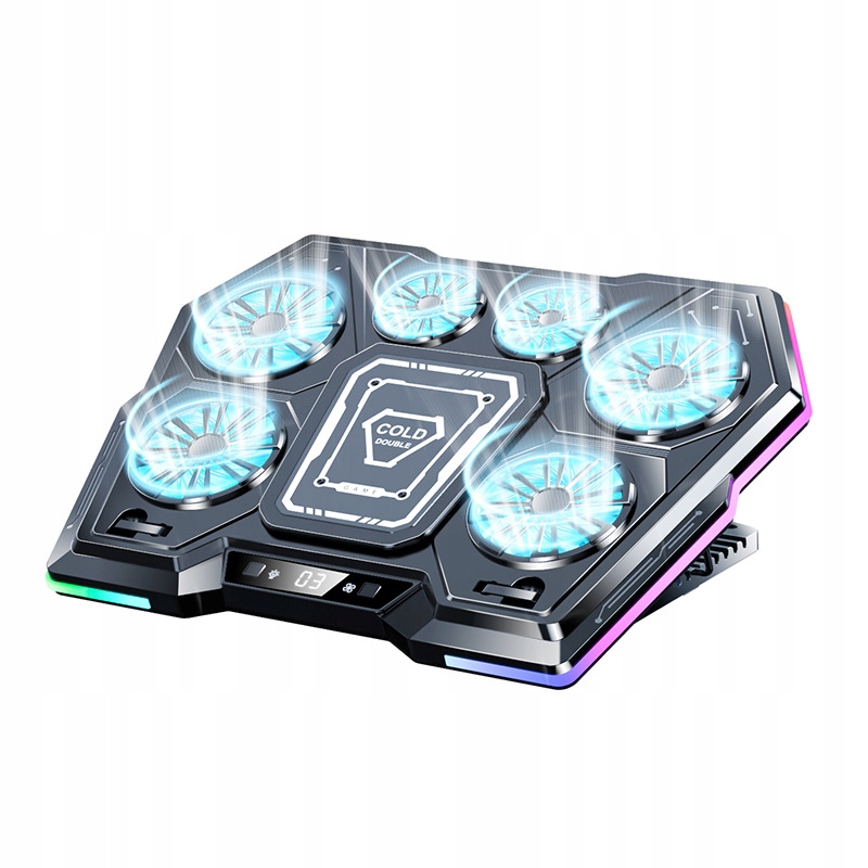 Led Rgb chladicí podložka pod notebook, stojan, 6 Ventilátorů Ledová Deska