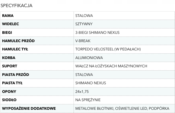 Rower Miejski Mexller Village 24 Shimano 3 biegi Model Village
