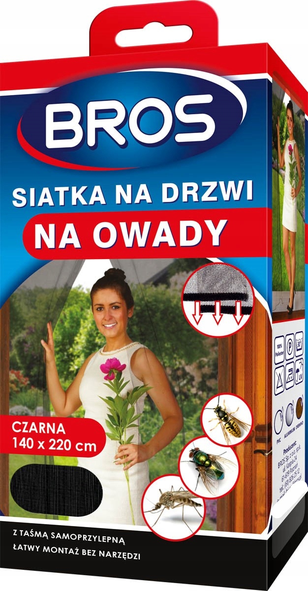 

Bros siatka na drzwi 140x220 cm czarna