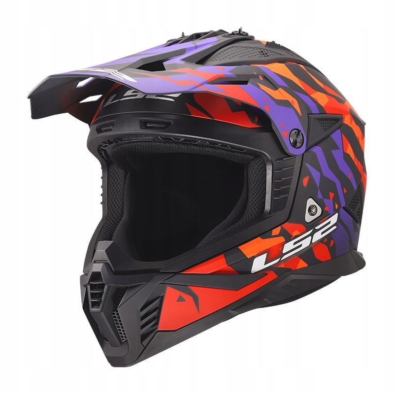 LS2 MX708 Fast II Grotesk Purple Orange helma enduro cross štvorkolka atv L