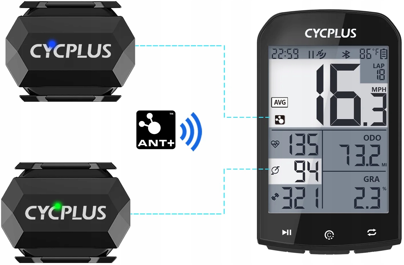 Czujnik prędkości lub kadencji rower do roweru Bluetooth ANT+ Cycplus C3 Model C3