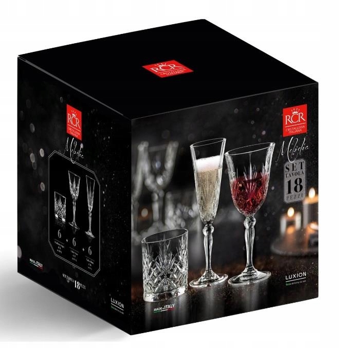 Sada 18 dílů sklenic a sklenic Melodia Rcr