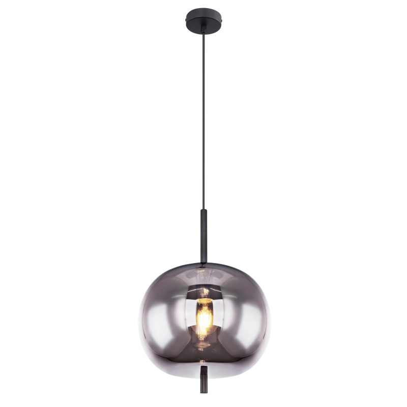Závěsná lampa Blacky 1 sklo grafitová elegantní do obývacího pokoje ložnice haly