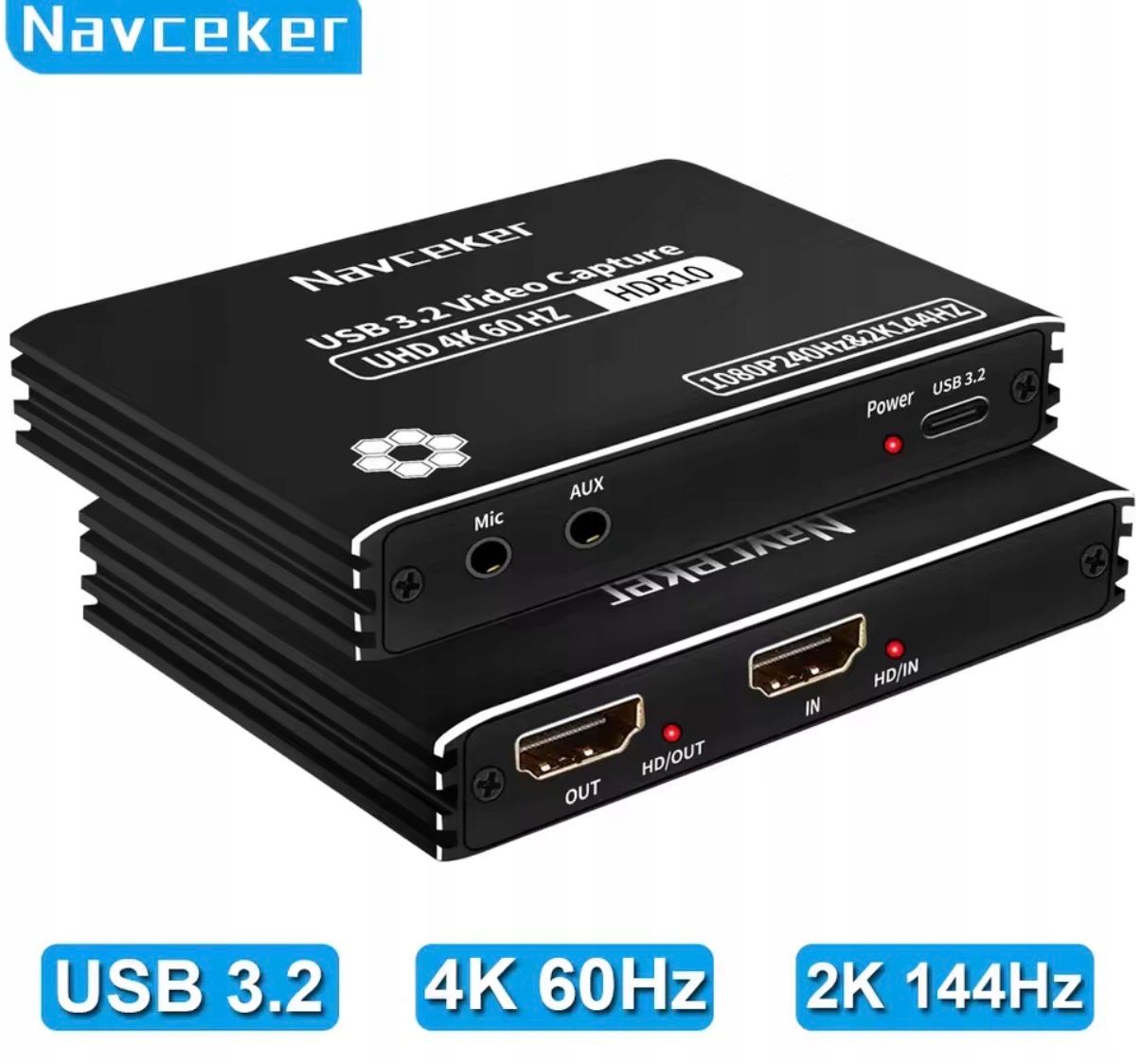 Karta Przechwytywania Obrazu Navceker Usb 3.2 – Streamuj w 4K i 240Hz!