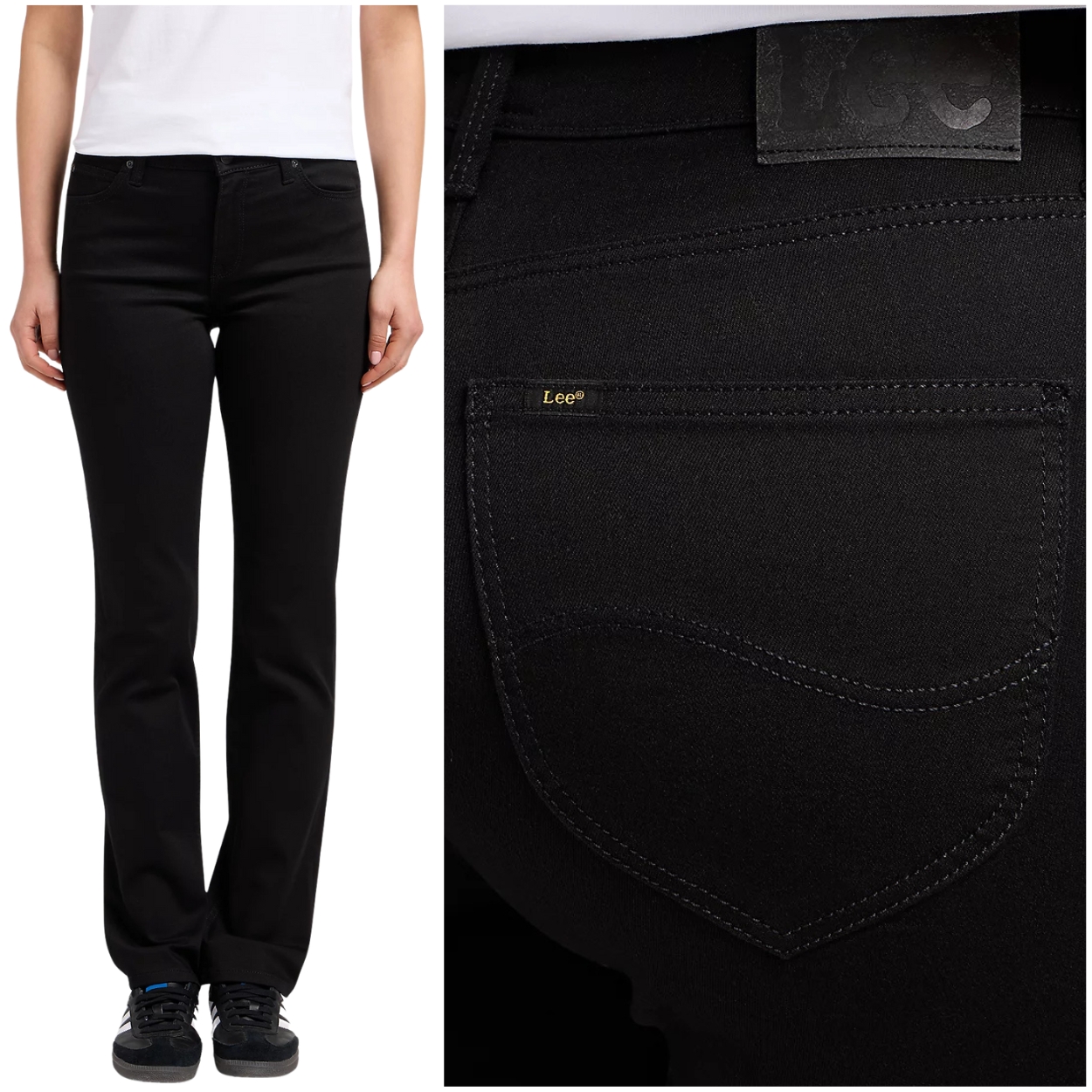 Lee Marion Straight Black Rinse jednoduché dámské džínové kalhoty W28 L31