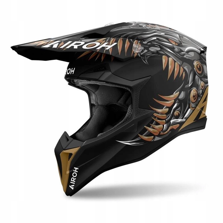 Motocyklová prilba Airoh Wraaap Cyborg Matt čierna zlatá Darčeky