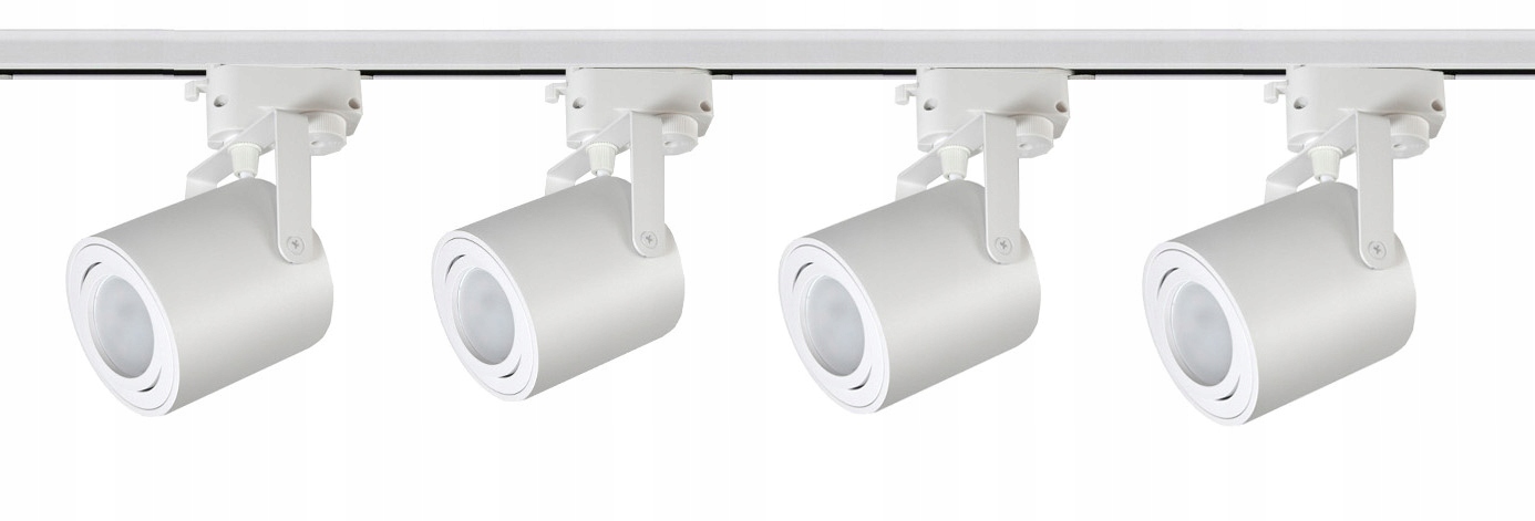 4x Spot Reflektor GU10 Kolejnicový Kabel 1 m na lištu 1F