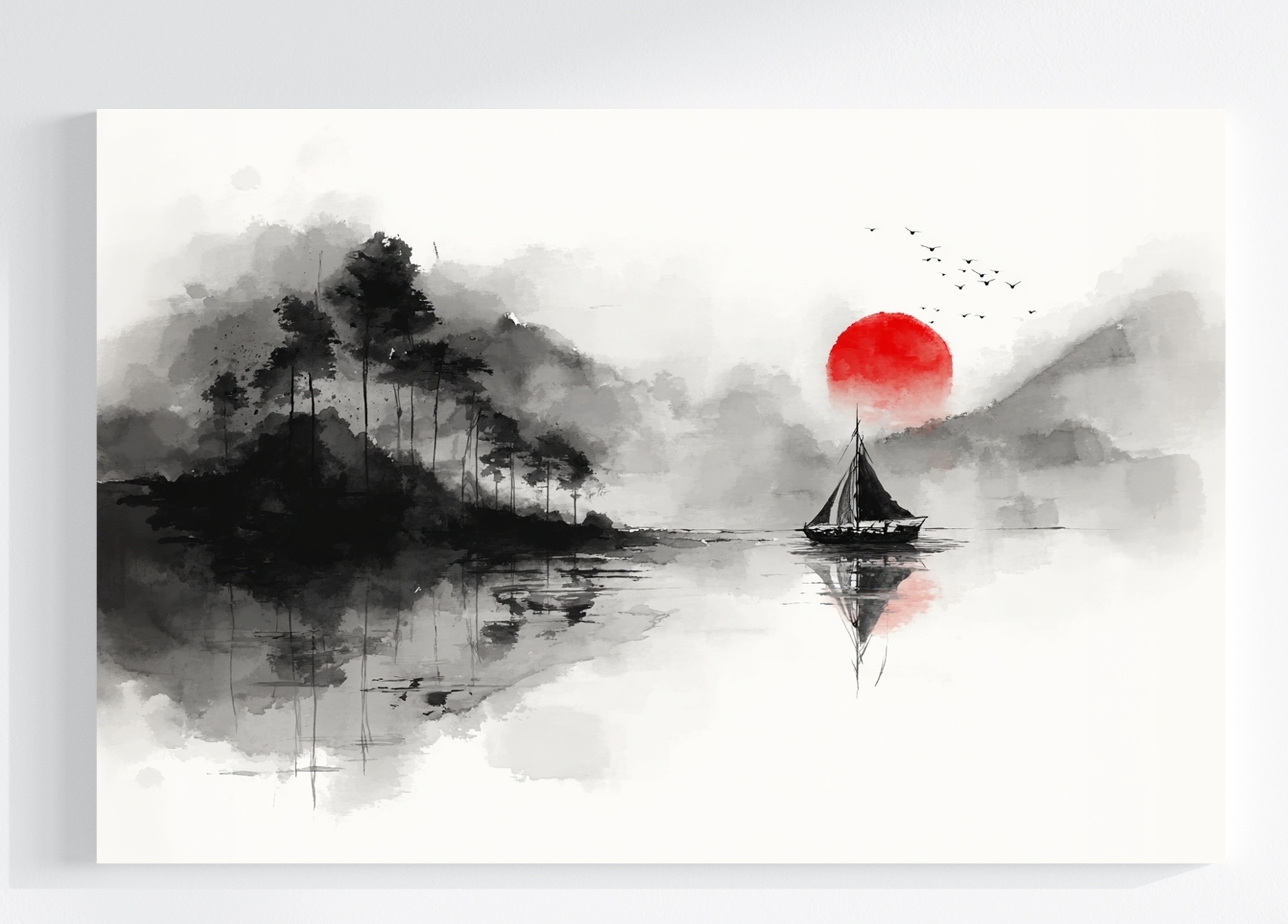 Obraz Na Plátně Canvas Orientální Krajina Akvarel Japonsko Umění 120x80