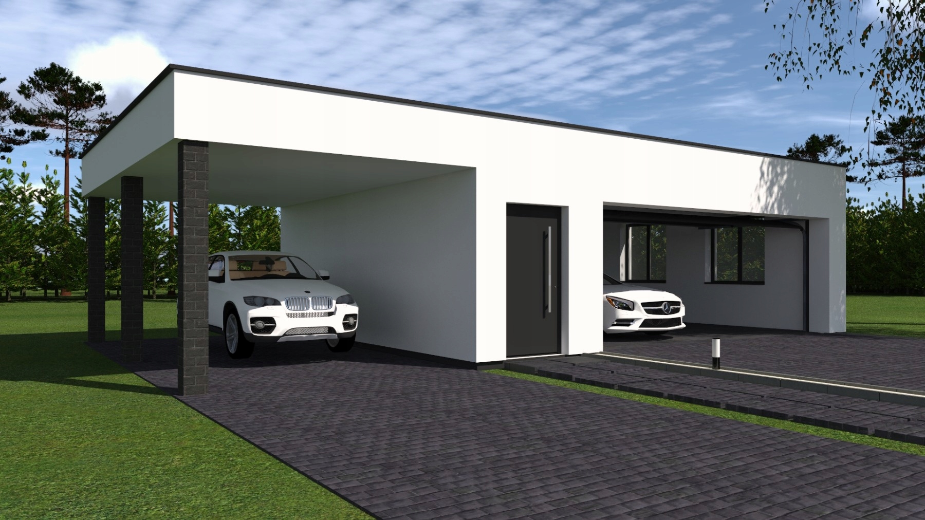 PROJEKT GARAŻU DWUSTANOWISKOWEGO Z WIATĄ GW1