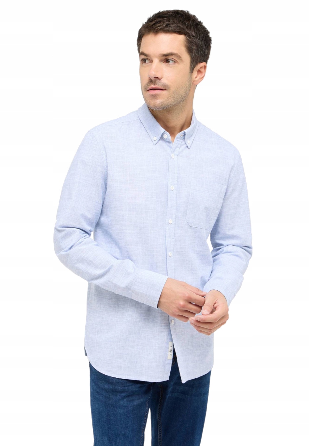 Mustang modrá pánská košile s dlouhým rukávem, velikost XL