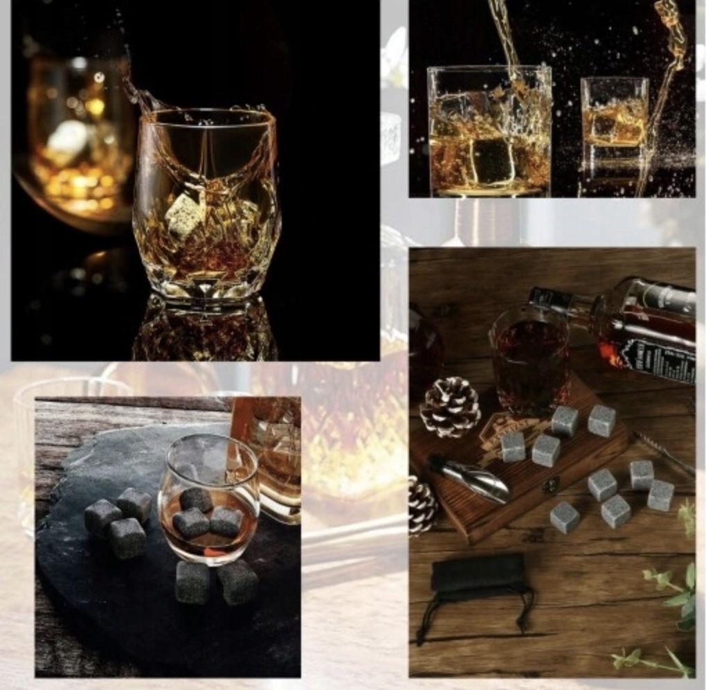 Kamienie lodowe do drinków whisky na prezent kamienie kostki lodowe 12 szt Stan opakowania oryginalne