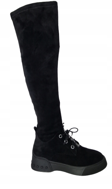 Černé dlouhé dámské kozačky mušketýrky Artiker 49c0480 r38