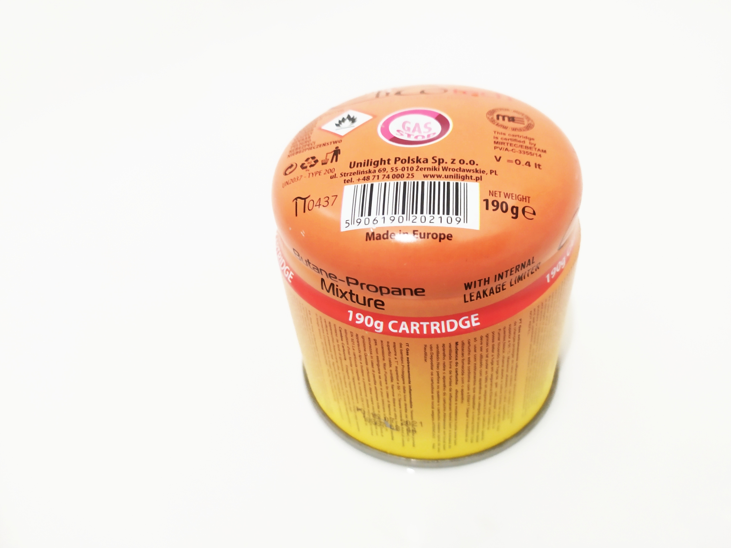 

Nabój Gaz do lutlampy przebijany 190 g Cartridż