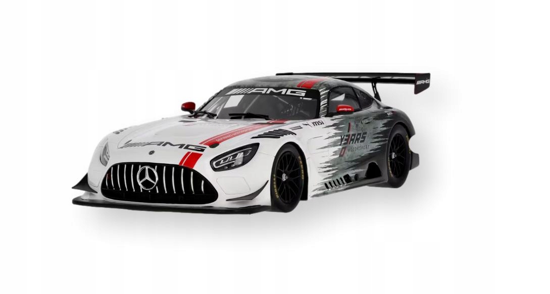MERCEDES Model samochodu 1:18 AMG GT3 C190 srebrny czarny ORYGINAL