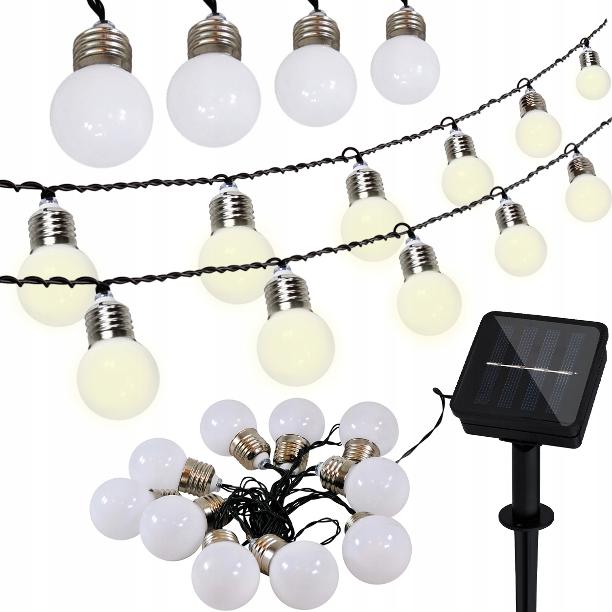 

Girlanda Solarna ogrodowa Led 3,8m 10x kulek sznur