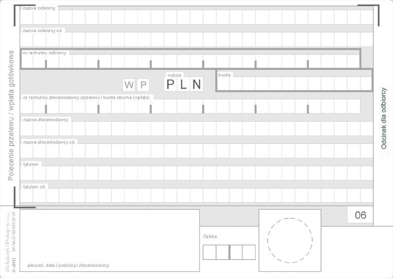 WP-4 ODCINK.POLECENIE PRZELEWU WPŁATA GOT A6 445-5