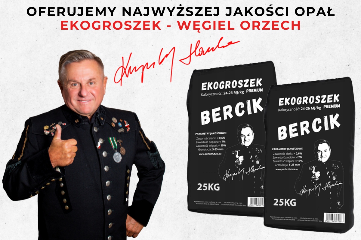 WĘGIEL EKOGROSZEK BERCIK 24-26 MJ 1Tona Worki 25kg Kod producenta 123