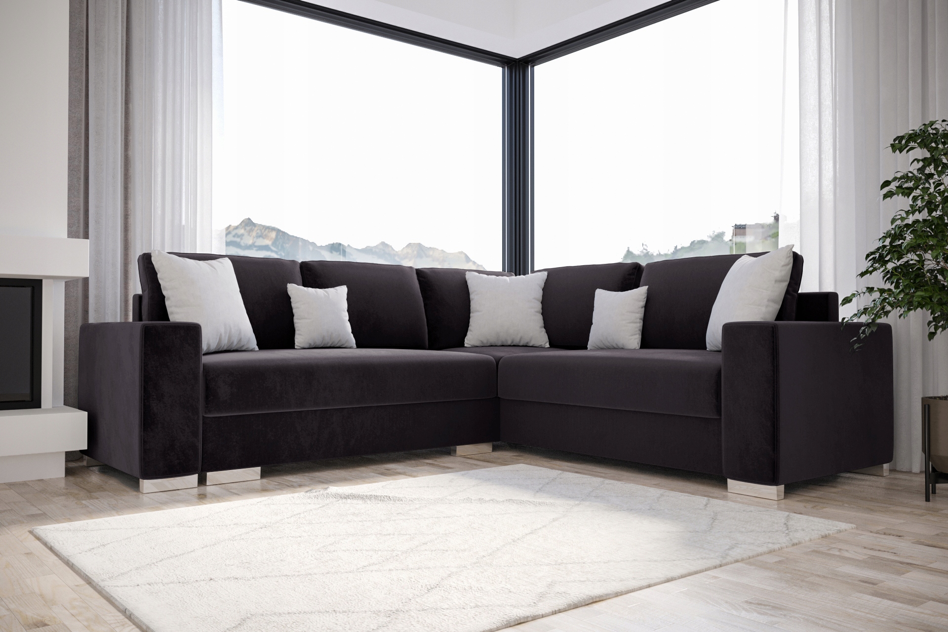 Rohová Sedací Souprava Rozkládací Rohová Sedačka 240 KN04L O-sofa
