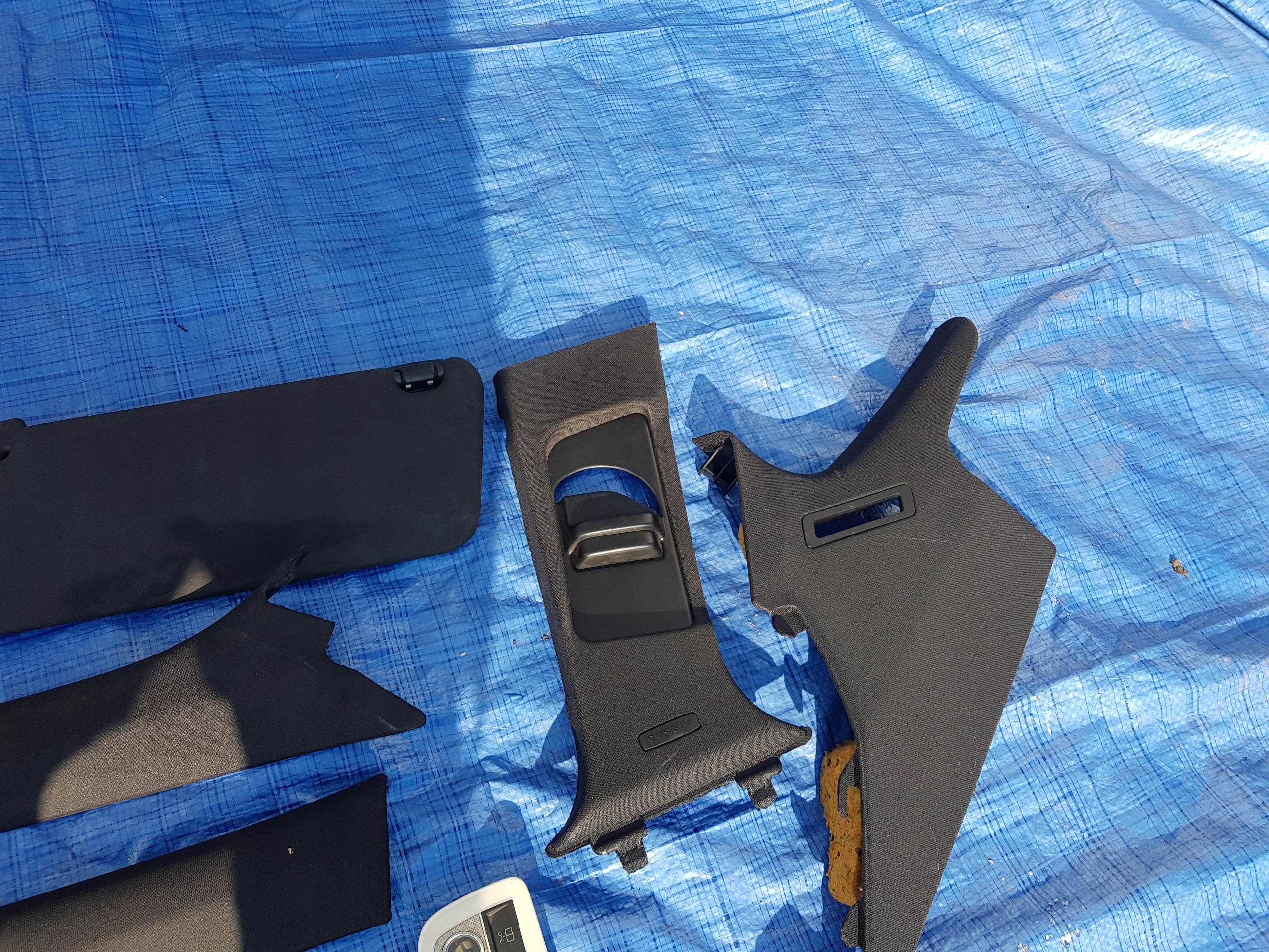 MERCEDES W204 AMG black, inner pillars light plastics KOMPLET