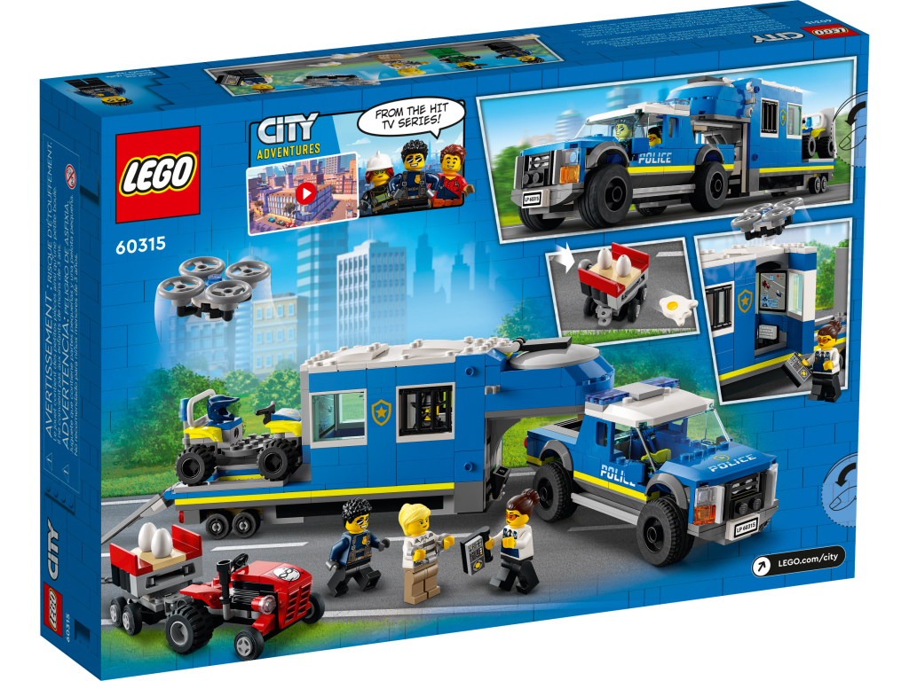 LEGO CITY MOBILNE CENTRUM DOWODZENIA POLICJI 5w1 Liczba elementów 436 szt.