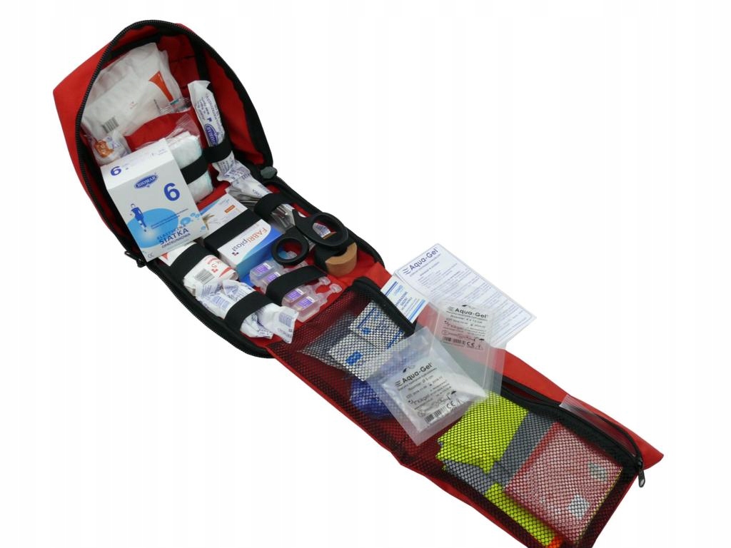 

Duża Apteczka Samochodowa +Kamizelka +wyposażenie