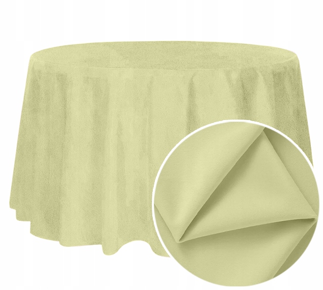 Obrus okrągły, Matowy Welur, 320cm, Oliwkowy Szałwiowy Zielony
