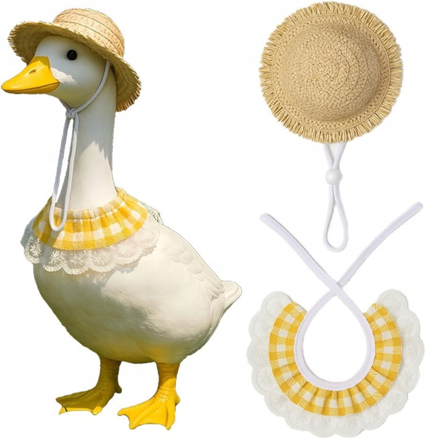 Oblečení Pro Zvířata S Slaměným Kloboukem A Zástěrou Do Zahrady Kočka Pes