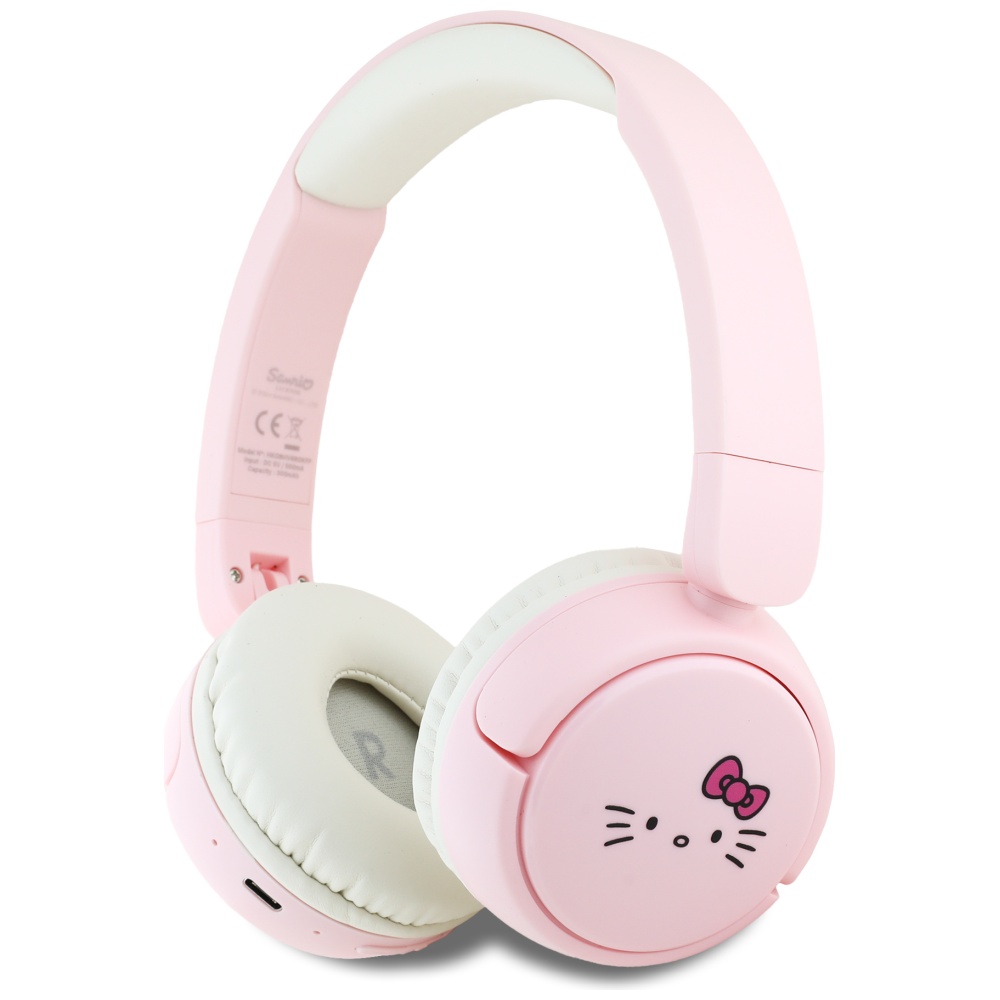 Słuchawki nauszne Bluetooth Hello Kitty Face Logo Różowe