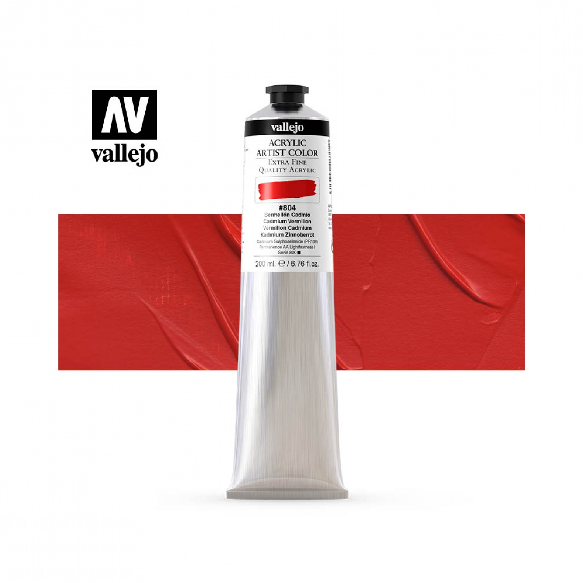 Barva akrylová Vallejo 200 Ml 804 Cadmium Vermilion