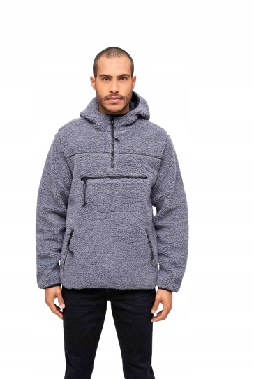 Brandit Fleecová Mikina S Kapucí A Zipem Šedá XL J9C