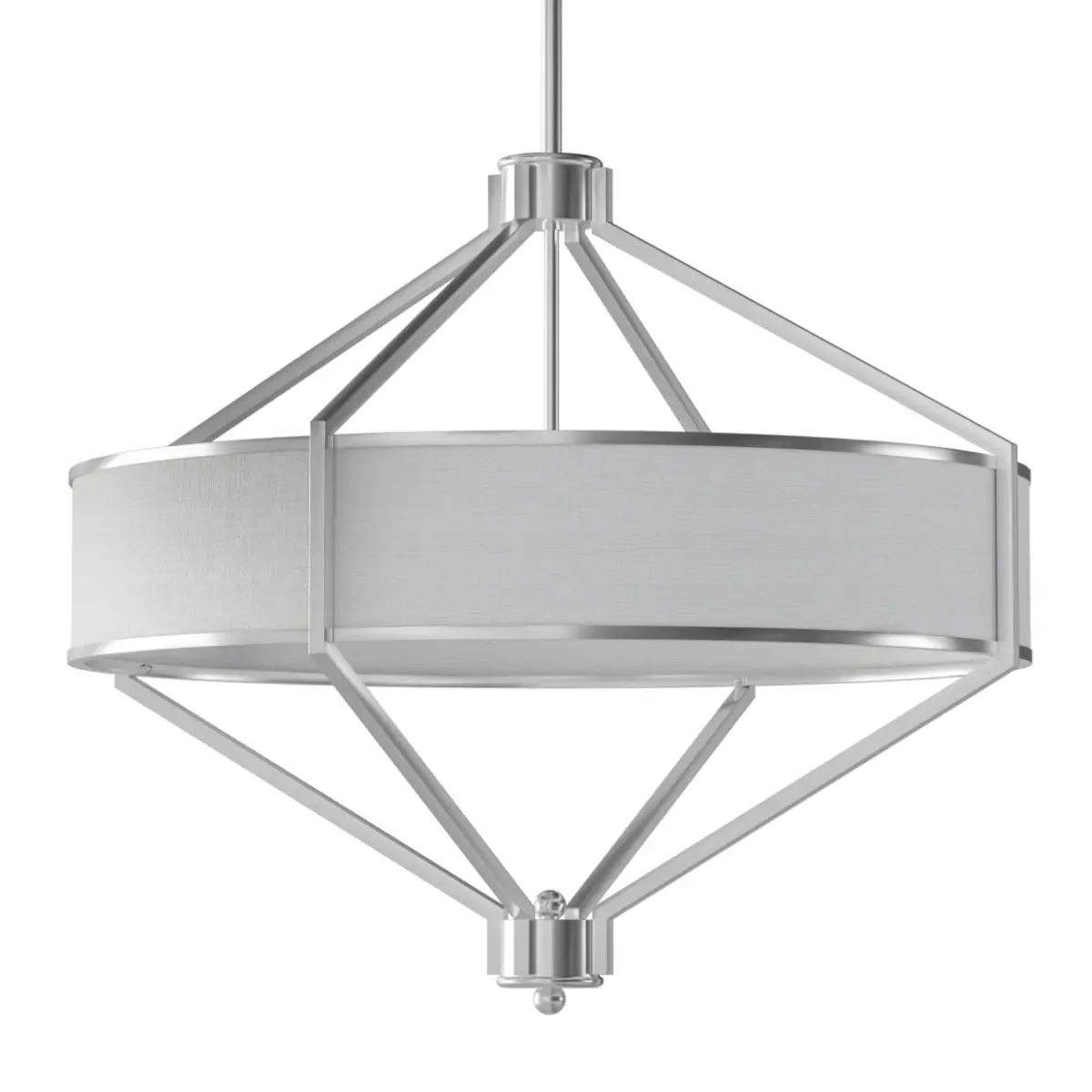 Elegantná lampa Zundo Satin Nikel 60 cm s tienidlom na skelete do hotela