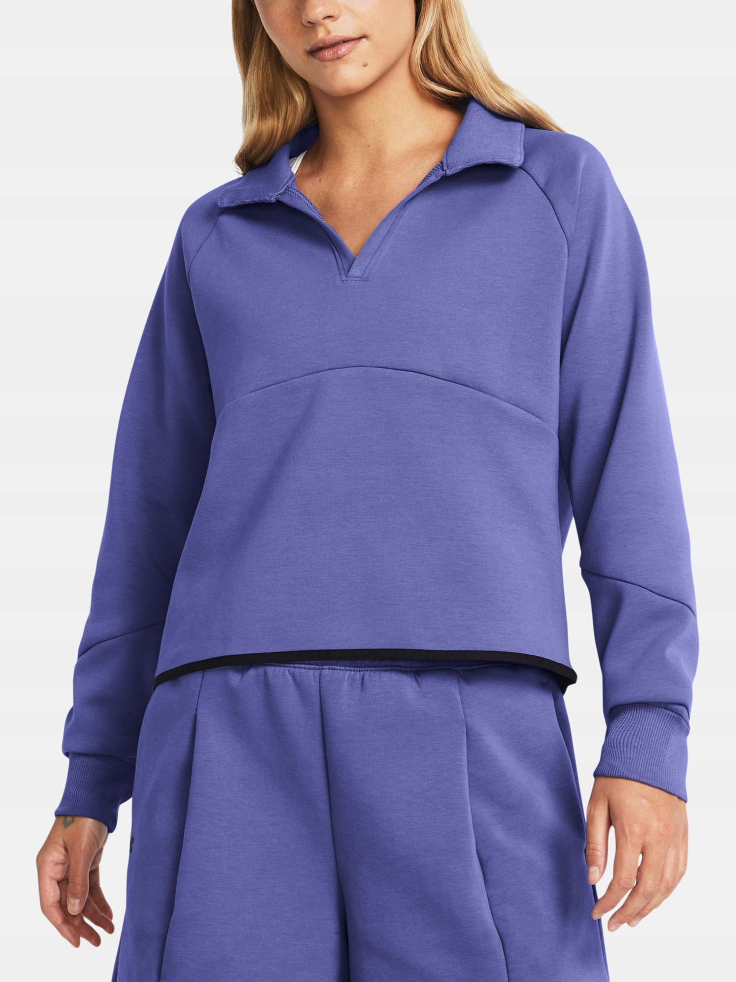 Under Armour Mikina Unstoppable Flc Rugby Crop-PPL fialová