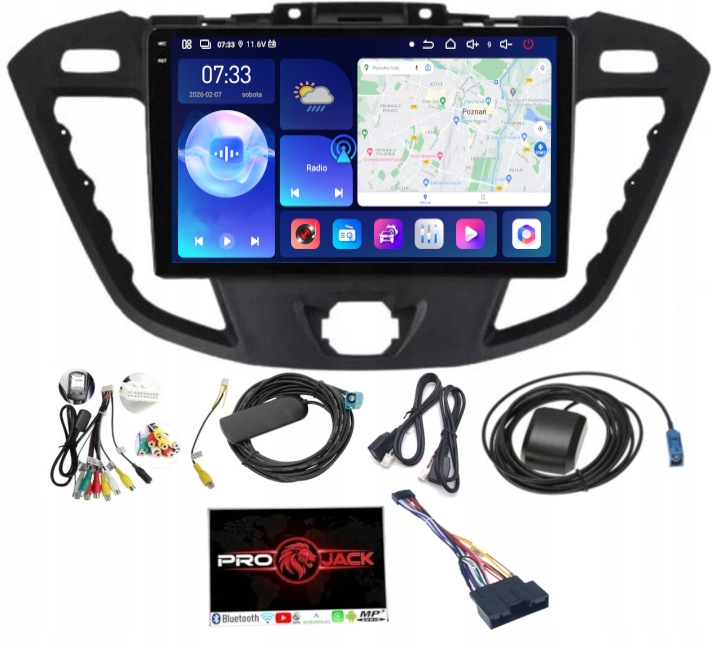 Navigační Rádio Carplay Gps Android Transit Custom 2012-21 6GB 128GB Sim