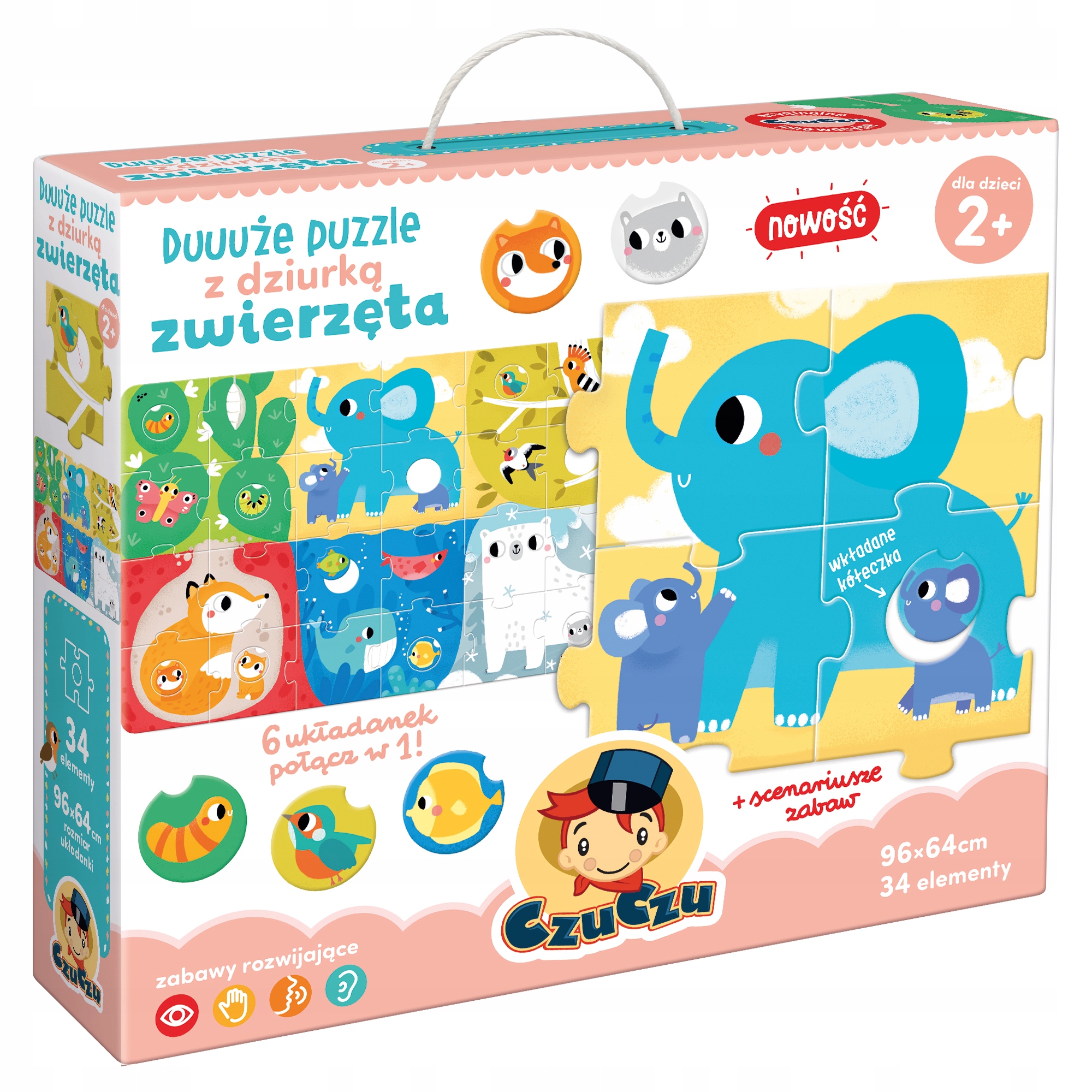 

Duuuże puzzle z dziurką CzuCzu Zwierzęta 32178