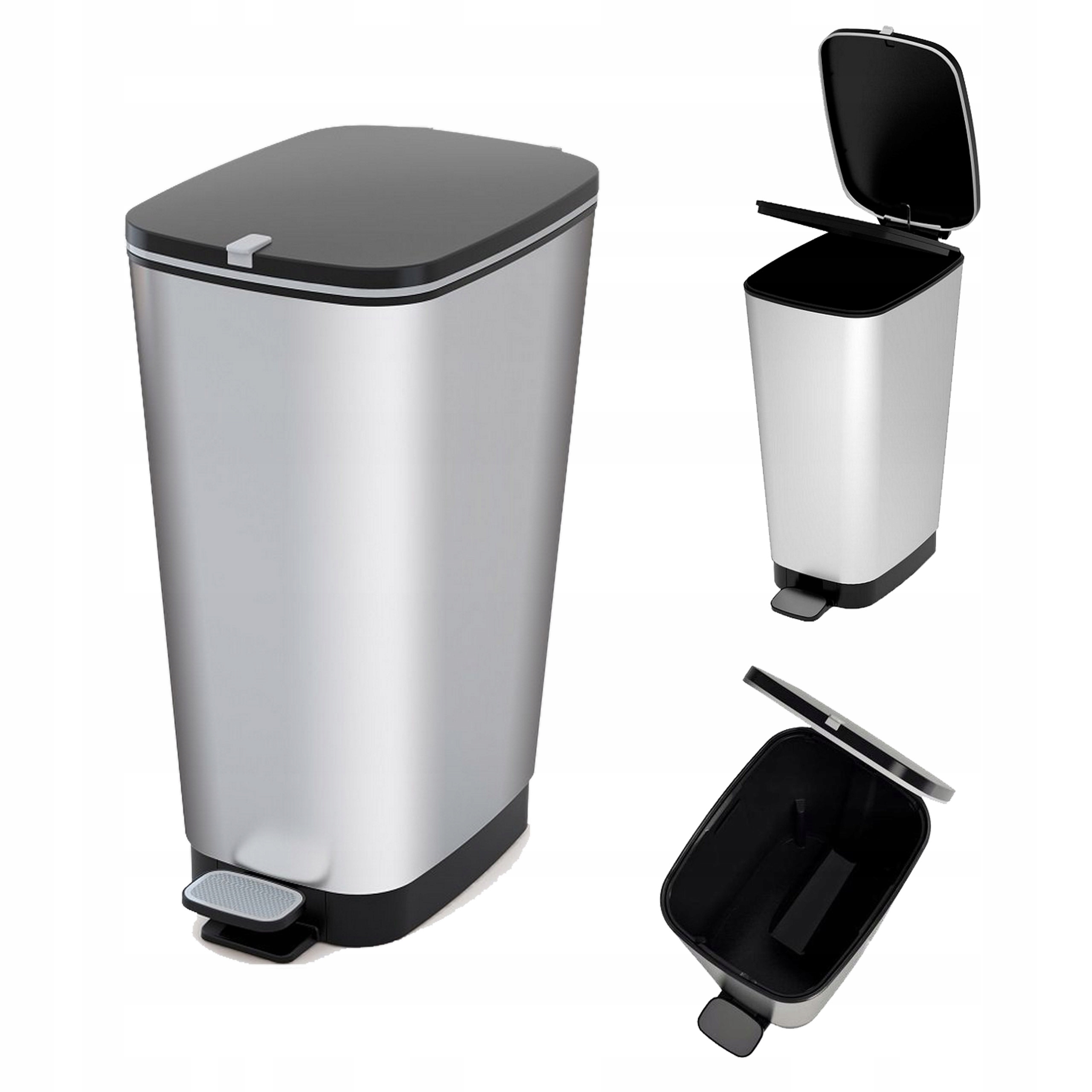 Kosz na śmieci z pedałem 30L Kis metalizowany