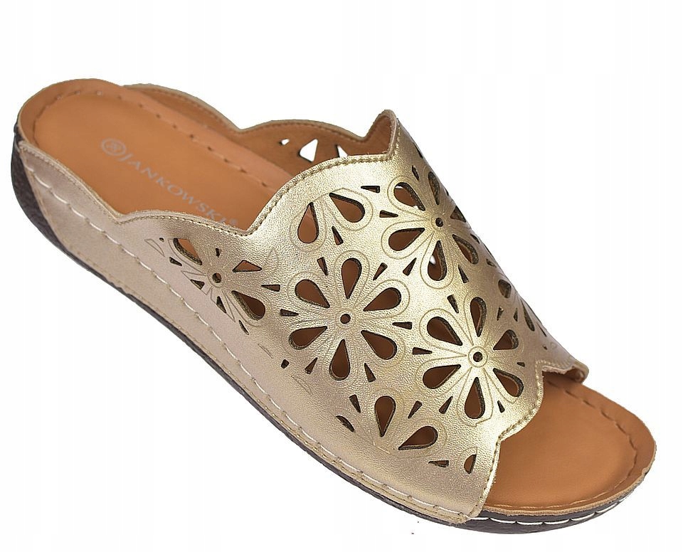 Dámské kožené nazouváky na platformě JK/KL-3-221 Gd premium vel