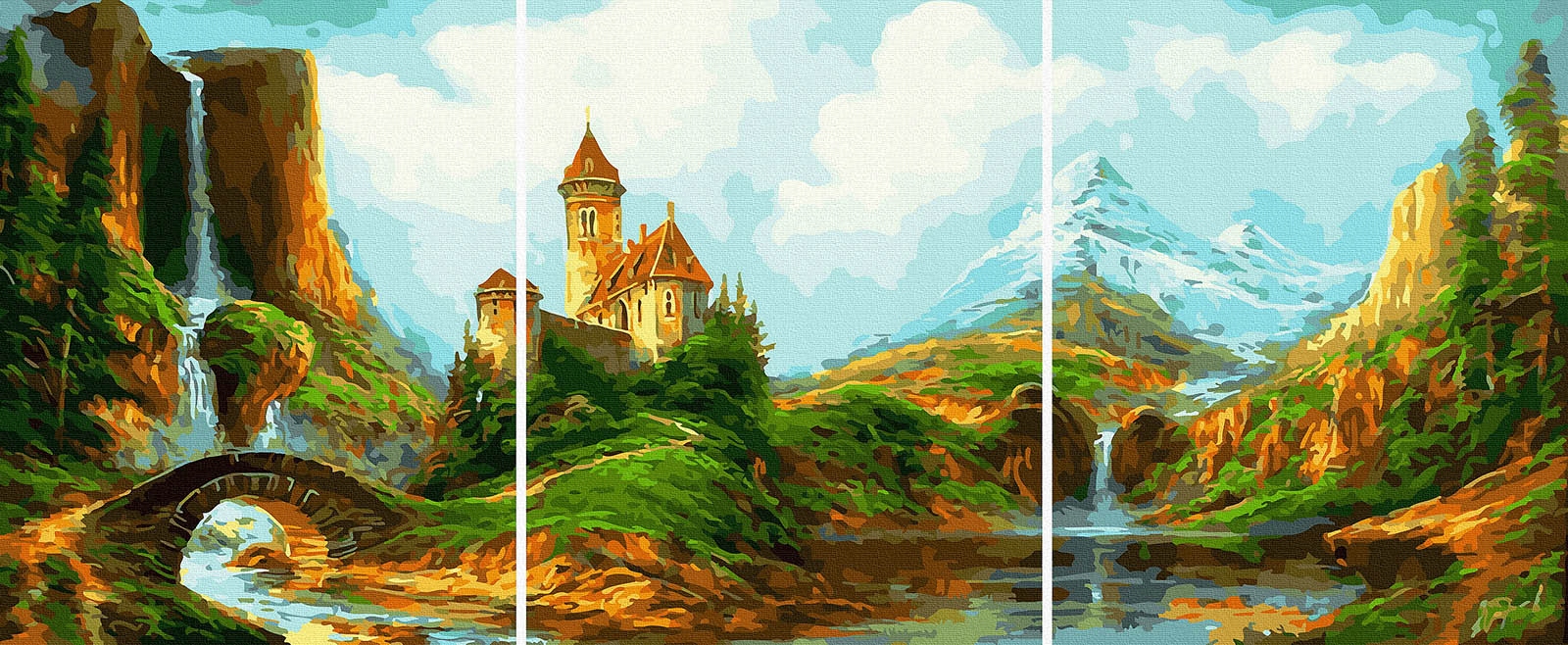 Obraz pro malování podle čísel iPicasso na rámu Triptych