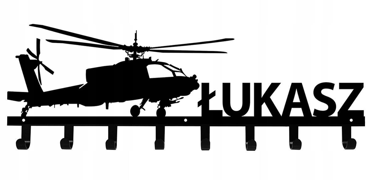 Nástěnný věšák se jménem Jméno nápis logo Černý