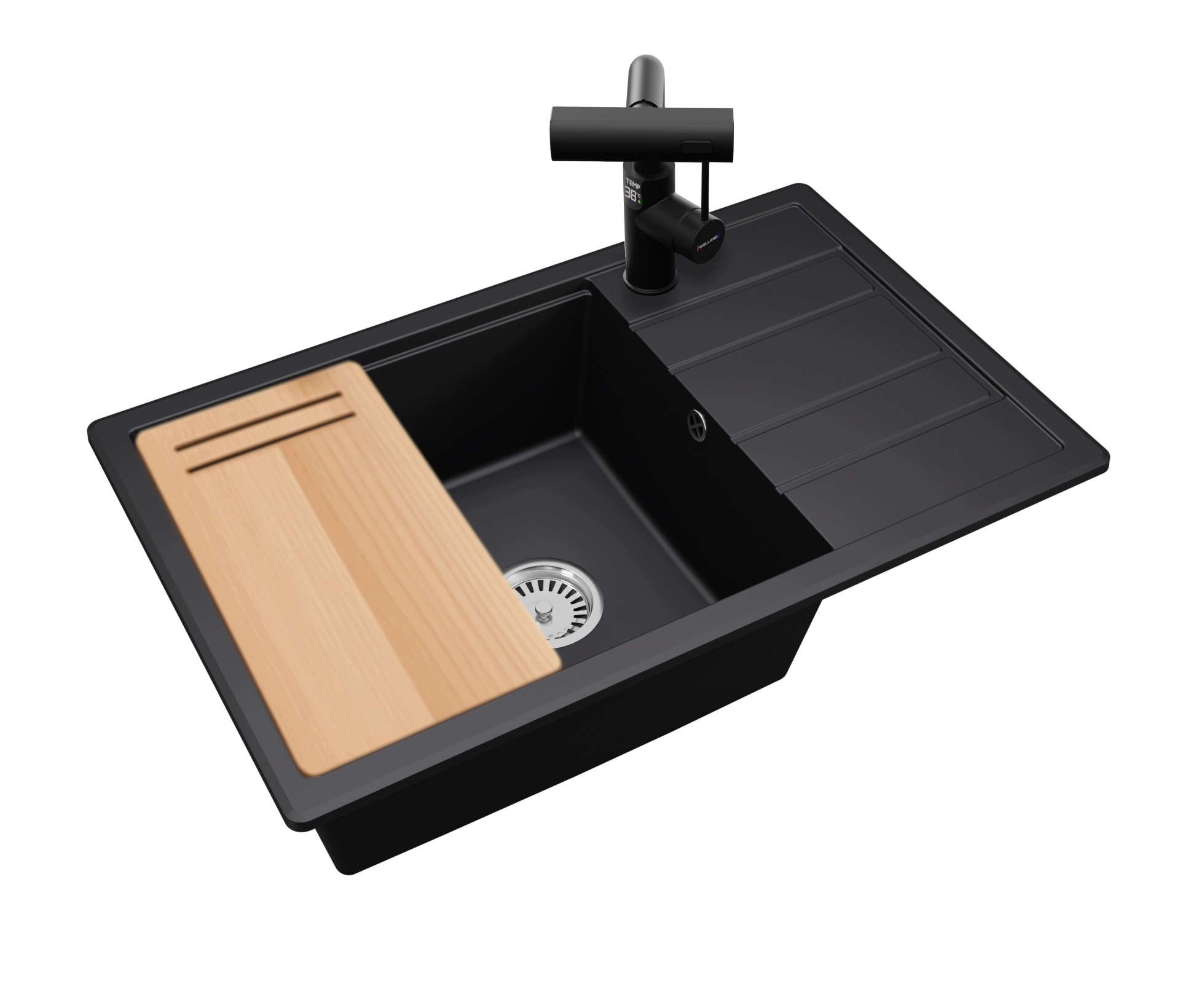 Granitový jednokomorový drez Zircon 8010 Doska Sifón Batéria