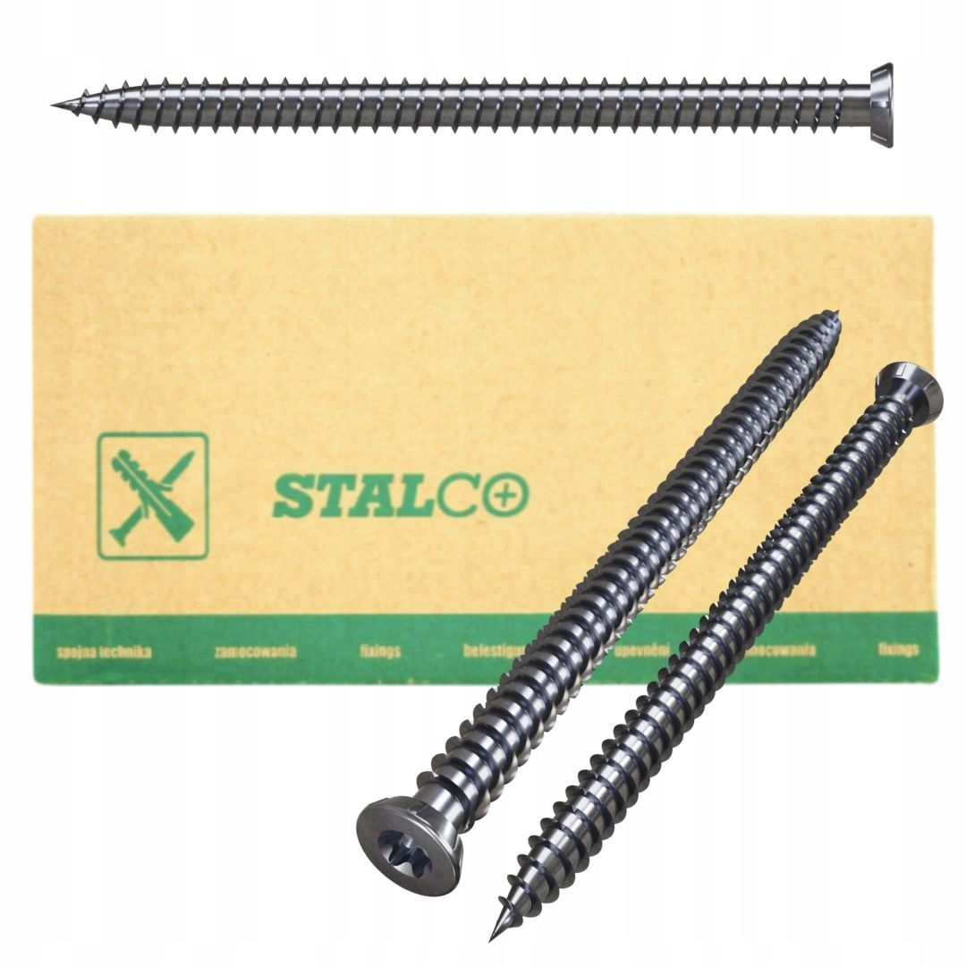 Stalco Kalené šrouby do zárubní pozink torx 7,5x182 mm 100 ks