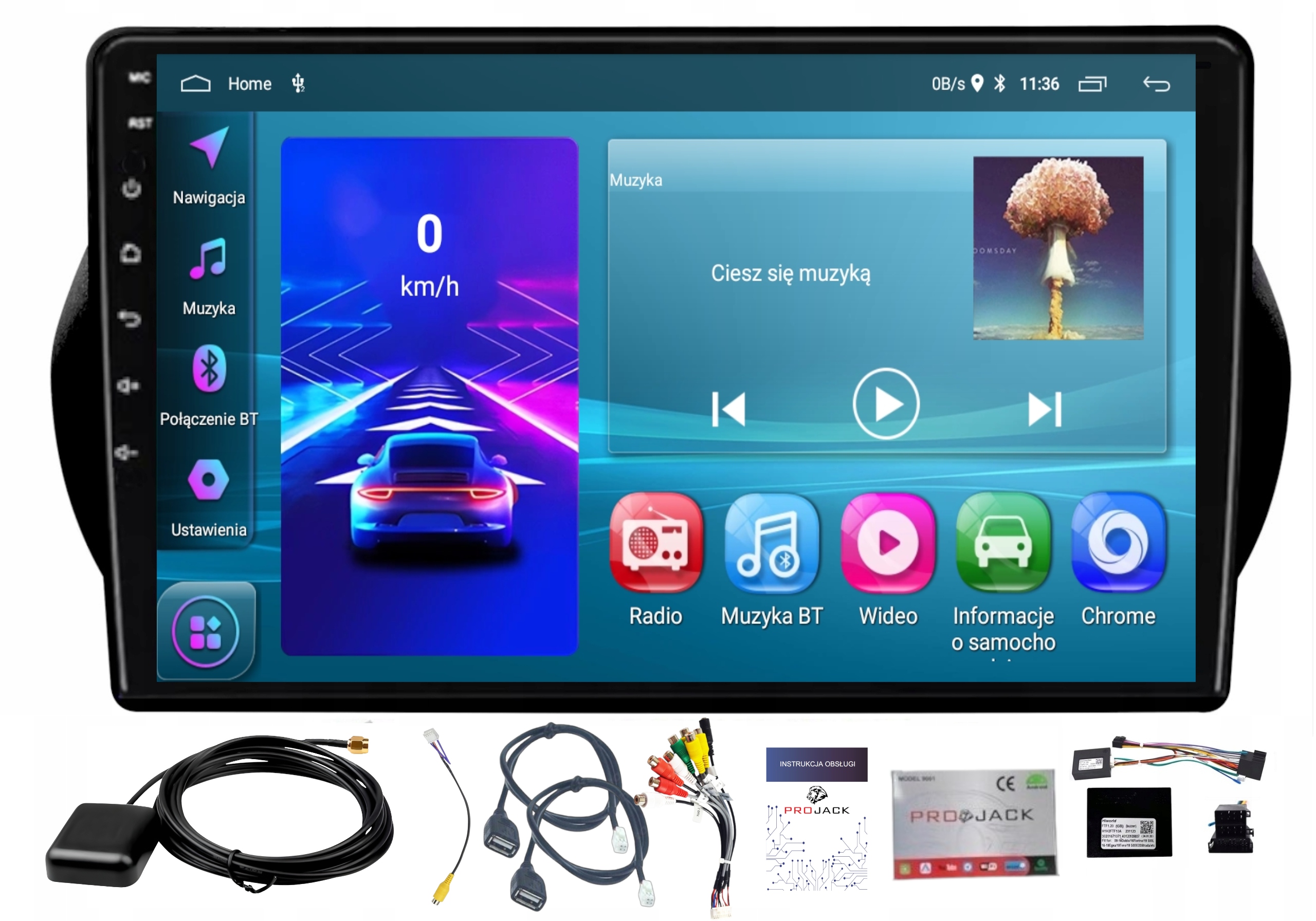 Rádio Navigácia Gps Fiat Qubo 2008-2017 Carplay Android Auto 2GB 64GB