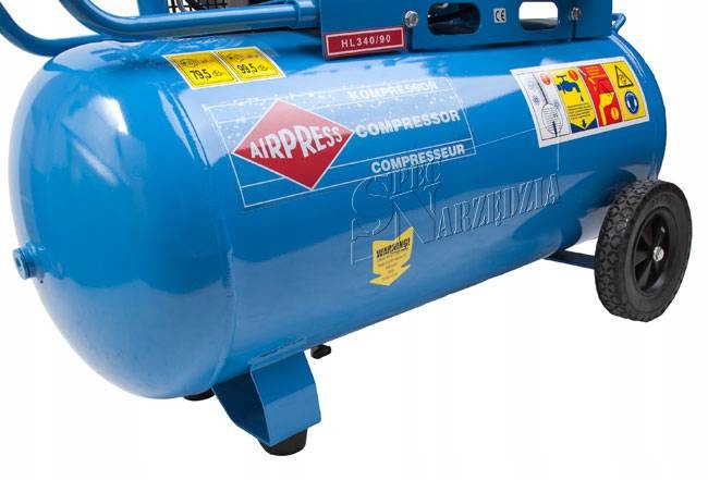 AIRPRESS SPRĘŻARKA KOMPRESOR TŁOKOWY HL340-90 8BAR Waga urządzenia 63 kg