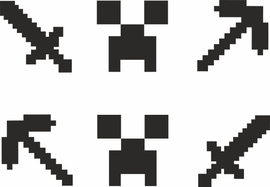 

Minecraft Naklejki Ściana Toporek Mieczyk Creeper