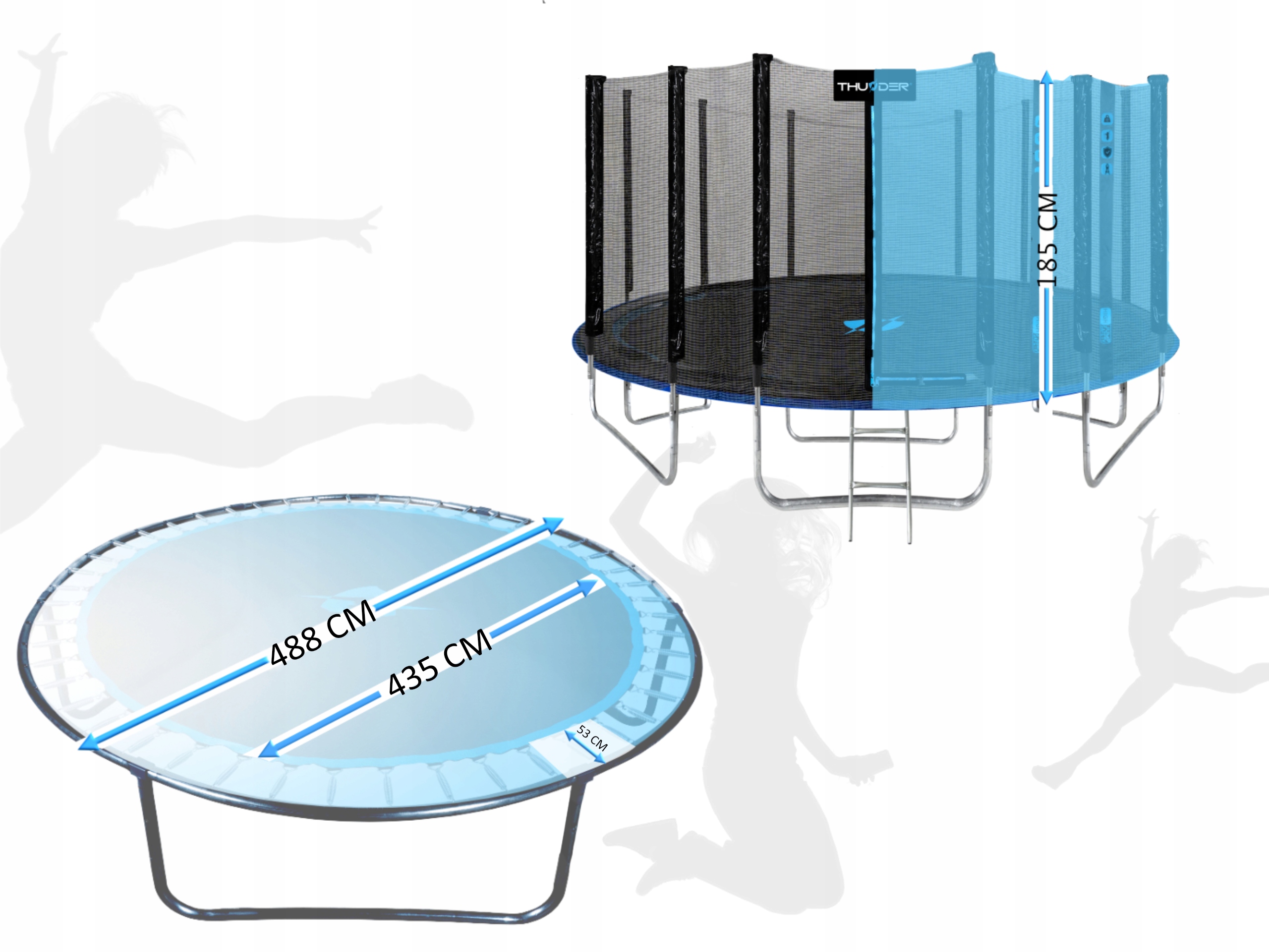 OGROMNA trampolina 488CM dla dziecka bezpieczna domowa do ogrodu MOCNA 16FT EAN (GTIN) 5904161754626