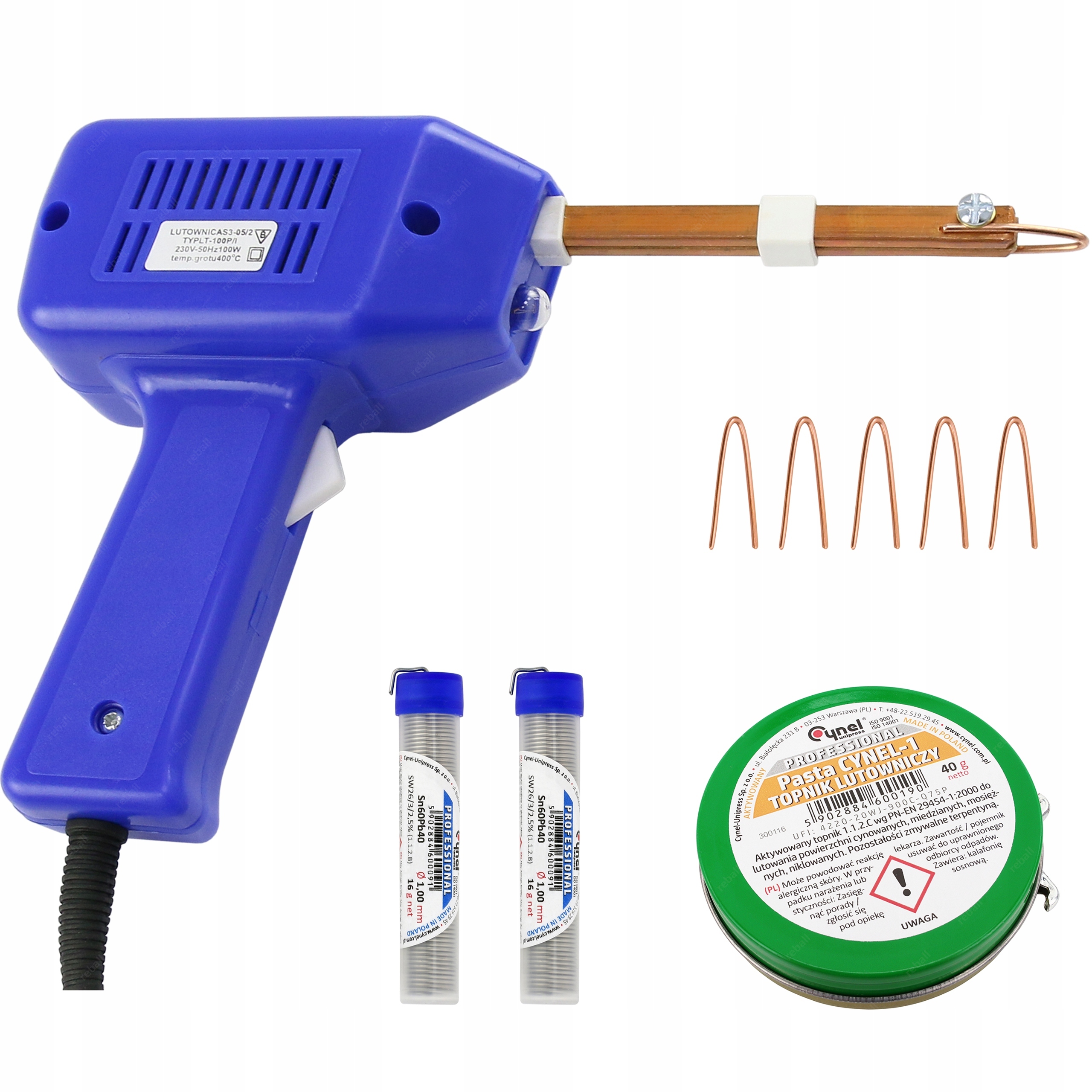 Lutownica Transformatorowa LT-100P/I 100W +dodatki