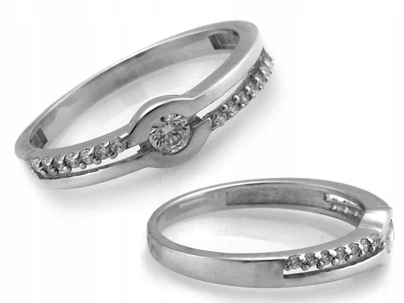 Dámský prstýnek , zlato 585, lesklý zirkon , módní, ideální jako dárek