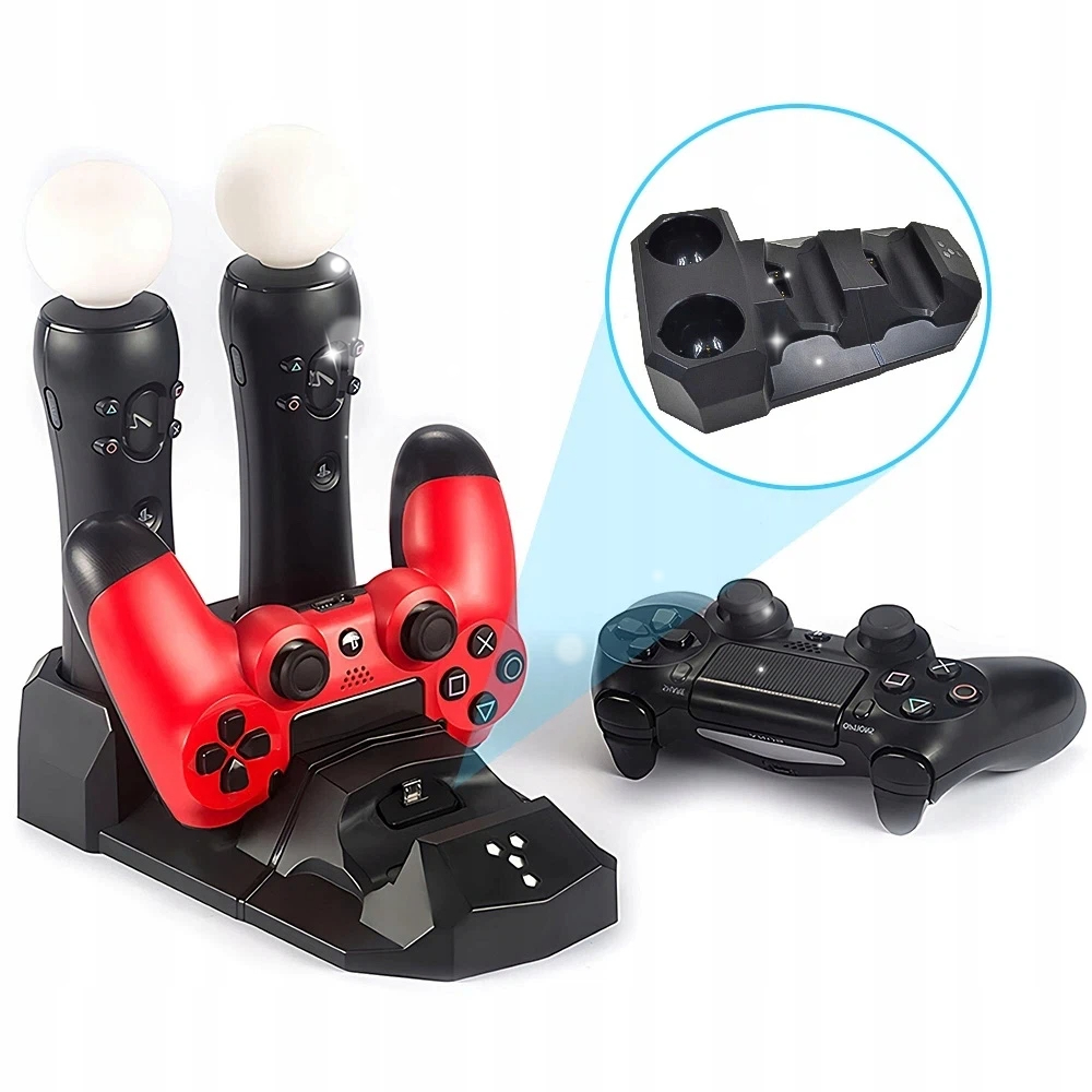Stacja Dokująca Do Ładowania PS4 I Psmove 4W1 Szybkie Ładowanie Kontrolerów